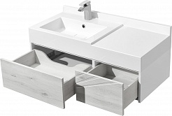 Акватон Мебель для ванной Сакура 100 ольха наварра/белая – фотография-5